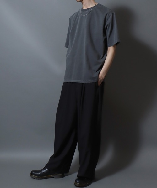 ANPAS（アンパス）の「Premium Feel Pigment-Dyed Cotton T-Shirt / プレミアムタッチ ピグメント コットン 半袖Tシャツ 無地T メンズ レディース ユニセックス カットソー 夏 シンプル（Tシャツ/カットソー・メンズ・ライトグレー/チャコールグレー・S/M/L）」の11枚目の写真