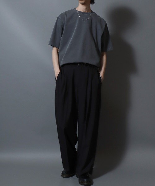 ANPAS（アンパス）の「Premium Feel Pigment-Dyed Cotton T-Shirt / プレミアムタッチ ピグメント コットン 半袖Tシャツ 無地T メンズ レディース ユニセックス カットソー 夏 シンプル（Tシャツ/カットソー・メンズ・ライトグレー/チャコールグレー・S/M/L）」の13枚目の写真