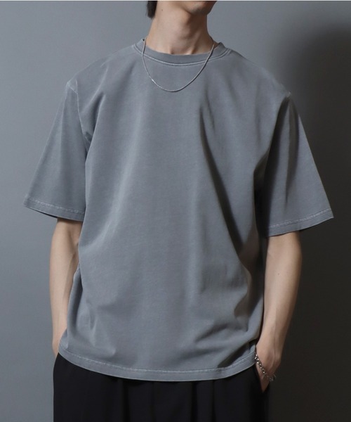 ANPAS（アンパス）の「Premium Feel Pigment-Dyed Cotton T-Shirt / プレミアムタッチ ピグメント コットン 半袖Tシャツ 無地T メンズ レディース ユニセックス カットソー 夏 シンプル（Tシャツ/カットソー・メンズ・ライトグレー/チャコールグレー・S/M/L）」の6枚目の写真