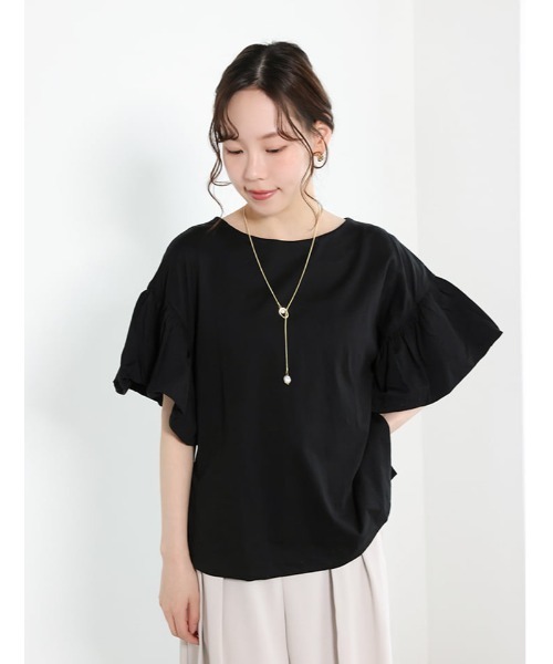 fifth（フィフス）の「フリルスリーブTシャツ（Tシャツ/カットソー・レディース・ブラック/グレイッシュベージュ/ホワイト・F）」の10枚目の写真