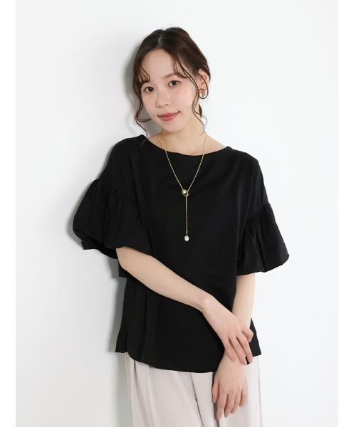 fifth（フィフス）の「フリルスリーブTシャツ（Tシャツ/カットソー・レディース・ブラック/グレイッシュベージュ/ホワイト・F）」の11枚目の写真