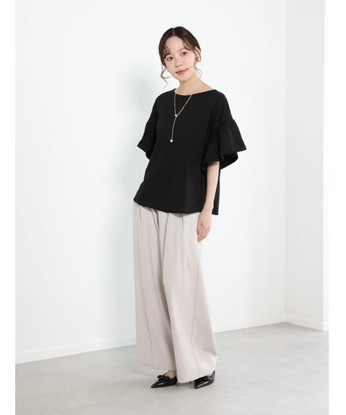 fifth（フィフス）の「フリルスリーブTシャツ（Tシャツ/カットソー・レディース・ブラック/グレイッシュベージュ/ホワイト・F）」の12枚目の写真