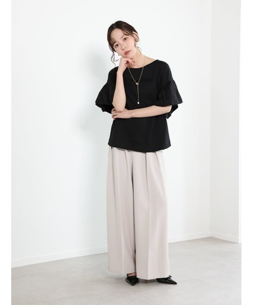 fifth（フィフス）の「フリルスリーブTシャツ（Tシャツ/カットソー・レディース・ブラック/グレイッシュベージュ/ホワイト・F）」の13枚目の写真