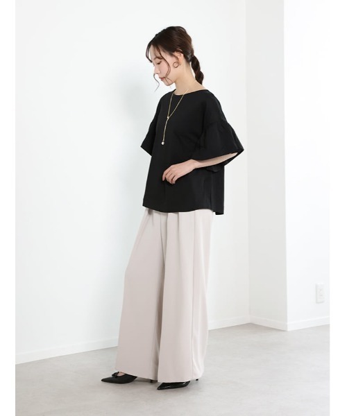 fifth（フィフス）の「フリルスリーブTシャツ（Tシャツ/カットソー・レディース・ブラック/グレイッシュベージュ/ホワイト・F）」の14枚目の写真
