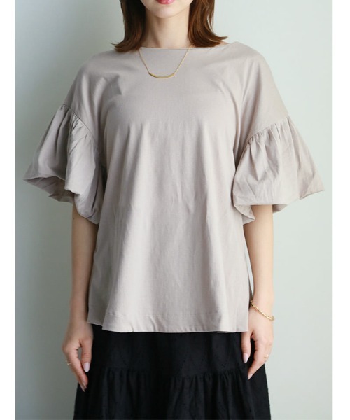 fifth（フィフス）の「フリルスリーブTシャツ（Tシャツ/カットソー・レディース・ブラック/グレイッシュベージュ/ホワイト・F）」の22枚目の写真