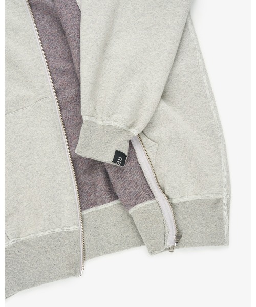 FRONT 11201（フロントワンワントゥーオーワン）の「REDE HANMOU Full Zip Hoodie（パーカー・メンズ・グレー・S/M/L/XL）」の4枚目の写真