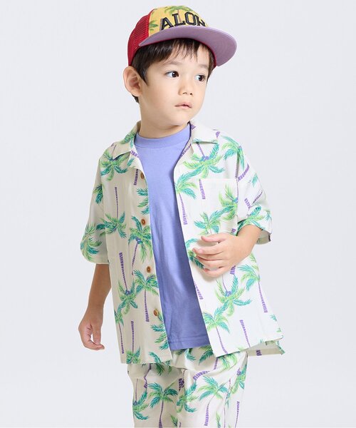 F.O.KIDS(エフオーキッズ)の「3柄アロハ半袖シャツ(シャツ/ブラウス・キッズ・オレンジ/オフホワイト/ブルー・140/130/120/110/100/90/80)」の2枚目の写真