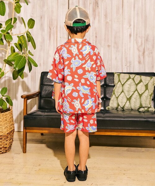 F.O.KIDS(エフオーキッズ)の「3柄アロハ半袖シャツ(シャツ/ブラウス・キッズ・オレンジ/オフホワイト/ブルー・140/130/120/110/100/90/80)」の7枚目の写真