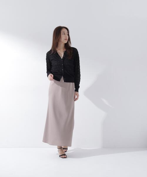 NATURAL BEAUTY BASIC（ナチュラルビューティーベーシック）の「シアーシャーリングカーディガン（カーディガン/ボレロ・レディース・ブラック/ブルー/イエロー・ﾌﾘ-）」の5枚目の写真