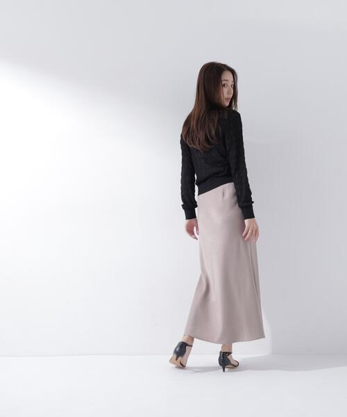 NATURAL BEAUTY BASIC（ナチュラルビューティーベーシック）の「シアーシャーリングカーディガン（カーディガン/ボレロ・レディース・ブラック/ブルー/イエロー・ﾌﾘ-）」の9枚目の写真