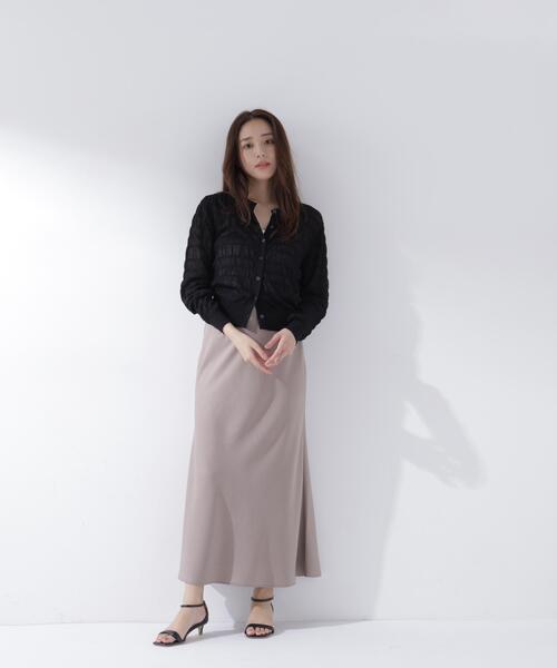 NATURAL BEAUTY BASIC（ナチュラルビューティーベーシック）の「シアーシャーリングカーディガン（カーディガン/ボレロ・レディース・ブラック/ブルー/イエロー・ﾌﾘ-）」の11枚目の写真