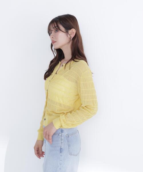 NATURAL BEAUTY BASIC（ナチュラルビューティーベーシック）の「シアーシャーリングカーディガン（カーディガン/ボレロ・レディース・ブラック/ブルー/イエロー・ﾌﾘ-）」の17枚目の写真