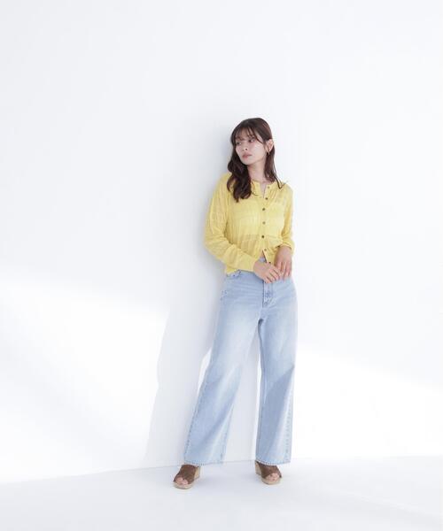 NATURAL BEAUTY BASIC（ナチュラルビューティーベーシック）の「シアーシャーリングカーディガン（カーディガン/ボレロ・レディース・ブラック/ブルー/イエロー・ﾌﾘ-）」の18枚目の写真