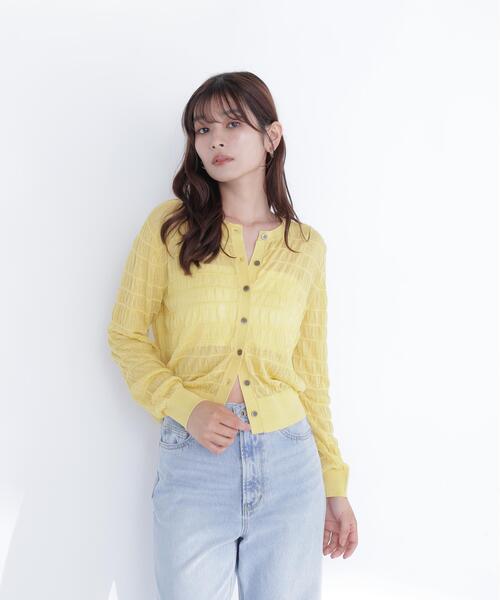 NATURAL BEAUTY BASIC（ナチュラルビューティーベーシック）の「シアーシャーリングカーディガン（カーディガン/ボレロ・レディース・ブラック/ブルー/イエロー・ﾌﾘ-）」の19枚目の写真