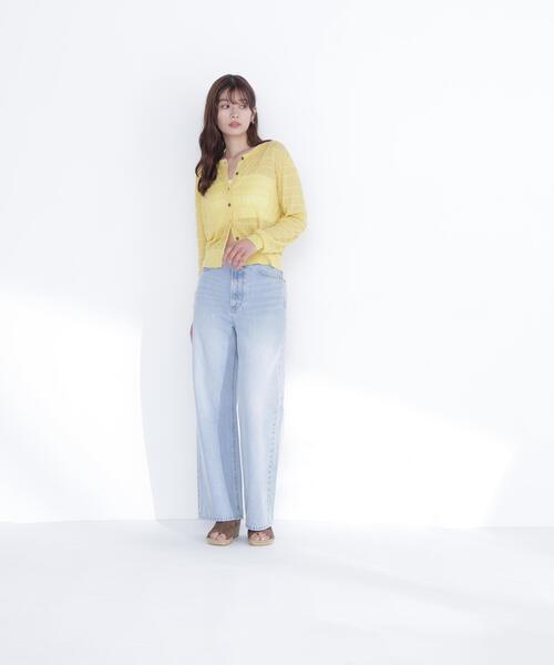 NATURAL BEAUTY BASIC（ナチュラルビューティーベーシック）の「シアーシャーリングカーディガン（カーディガン/ボレロ・レディース・ブラック/ブルー/イエロー・ﾌﾘ-）」の20枚目の写真