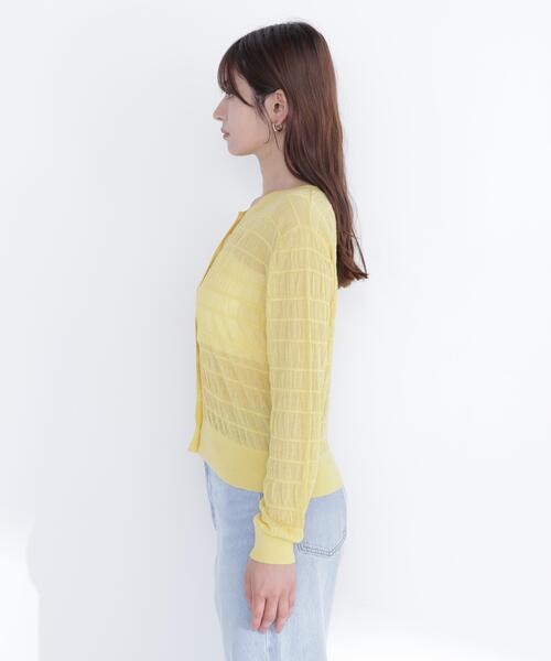 NATURAL BEAUTY BASIC（ナチュラルビューティーベーシック）の「シアーシャーリングカーディガン（カーディガン/ボレロ・レディース・ブラック/ブルー/イエロー・ﾌﾘ-）」の21枚目の写真