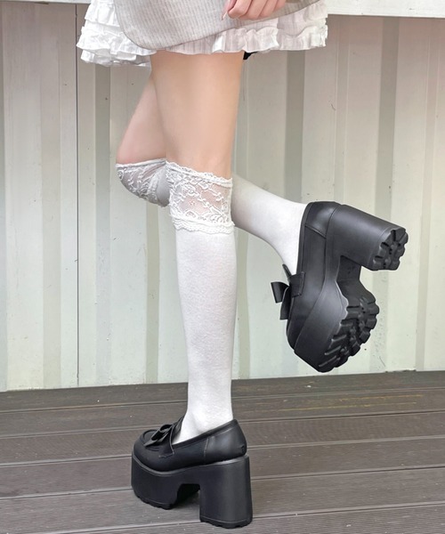 Angelart(エンジェルアート)の「【我慢なしでかわいい】軽量 超厚底 3D リボン ヒール ローファー 5894WBAG(ローファー・レディース・ブラック/ブラック系その他・LL/M/L/S)」の7枚目の写真