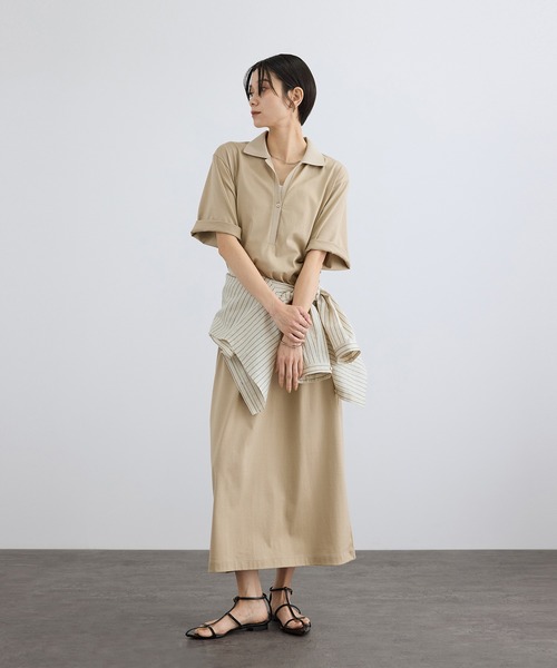 SALON adam et rope'（サロン アダム エ ロペ）の「ACAR クロップドストライプシャツ（シャツ/ブラウス・レディース・ブラウン/ベージュ・FREE）」の8枚目の写真
