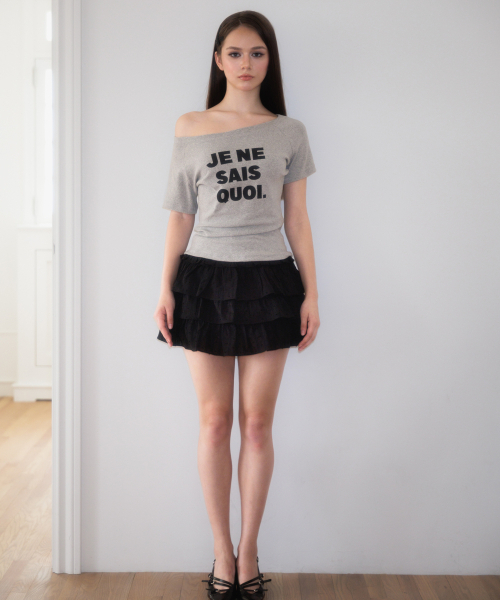ROSEFRANTZ（ロゼフランツ）の「Minimal French Lettering T-shirt [Gray]（Tシャツ/カットソー・レディース・アッシュグレー・OS）」の2枚目の写真