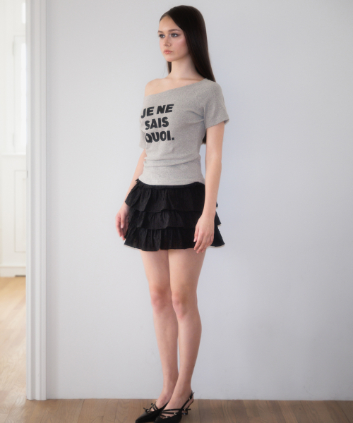ROSEFRANTZ（ロゼフランツ）の「Minimal French Lettering T-shirt [Gray]（Tシャツ/カットソー・レディース・アッシュグレー・OS）」の3枚目の写真
