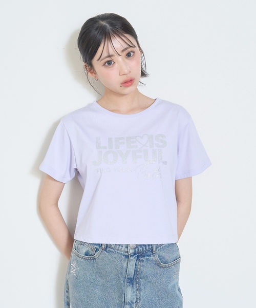 LOVETOXIC(ラブトキシック)の「【再入荷♪】【LTXC/マルチ機能/接触冷感・吸水速乾・UV・遮熱】バッククロスハートちび半T(Tシャツ/カットソー・キッズ・オフホワイト/レッド/ラベンダー・L:160cm/M:150cm/S:140cm/130cm)」の2枚目の写真