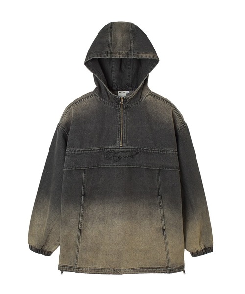 X-girl(エックスガール)の「DUSTY DENIM ANORAK DRESS(ワンピース・レディース・ブラック/インディゴブルー・S/M)」の2枚目の写真