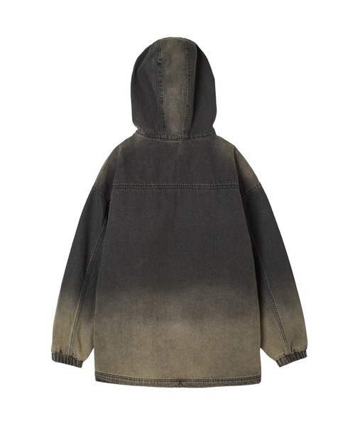X-girl(エックスガール)の「DUSTY DENIM ANORAK DRESS(ワンピース・レディース・ブラック/インディゴブルー・S/M)」の3枚目の写真