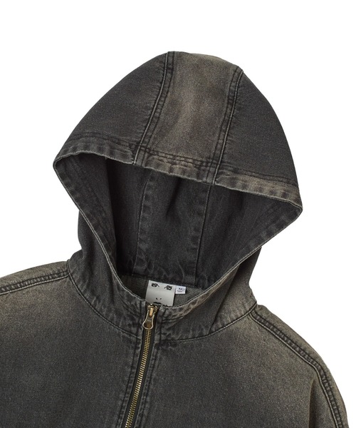 X-girl(エックスガール)の「DUSTY DENIM ANORAK DRESS(ワンピース・レディース・ブラック/インディゴブルー・S/M)」の4枚目の写真