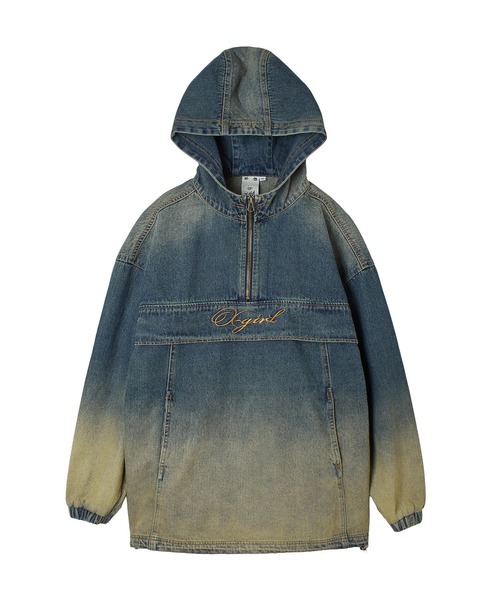 X-girl(エックスガール)の「DUSTY DENIM ANORAK DRESS(ワンピース・レディース・ブラック/インディゴブルー・S/M)」の16枚目の写真