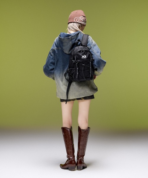 X-girl(エックスガール)の「DUSTY DENIM ANORAK DRESS(ワンピース・レディース・ブラック/インディゴブルー・S/M)」の15枚目の写真