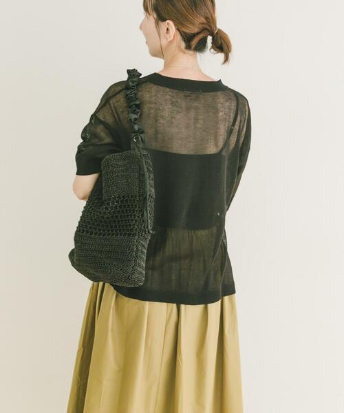ITEMS URBANRESEARCH(アイテムズ アーバンリサーチ)の「シアーハンソデニットプルオーバー(ニット/セーター・レディース・グレー系その他/ブラック/ライトブルー・FREE)」の5枚目の写真