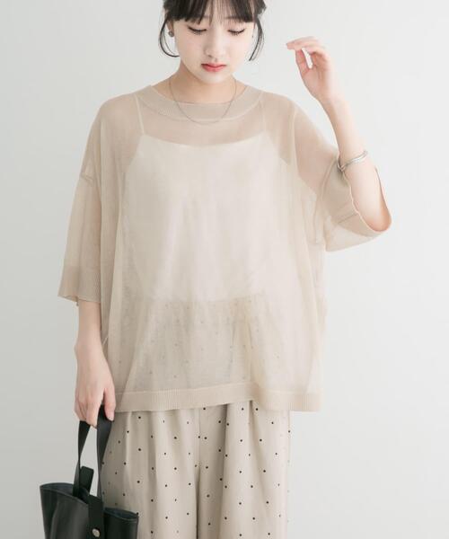 ITEMS URBANRESEARCH(アイテムズ アーバンリサーチ)の「シアーハンソデニットプルオーバー(ニット/セーター・レディース・グレー系その他/ブラック/ライトブルー・FREE)」の11枚目の写真