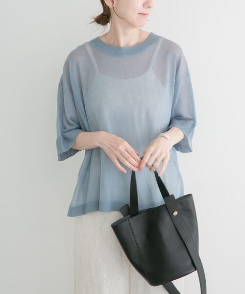 ITEMS URBANRESEARCH(アイテムズ アーバンリサーチ)の「シアーハンソデニットプルオーバー(ニット/セーター・レディース・グレー系その他/ブラック/ライトブルー・FREE)」の17枚目の写真