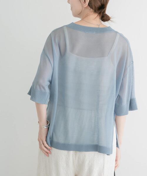ITEMS URBANRESEARCH(アイテムズ アーバンリサーチ)の「シアーハンソデニットプルオーバー(ニット/セーター・レディース・グレー系その他/ブラック/ライトブルー・FREE)」の18枚目の写真