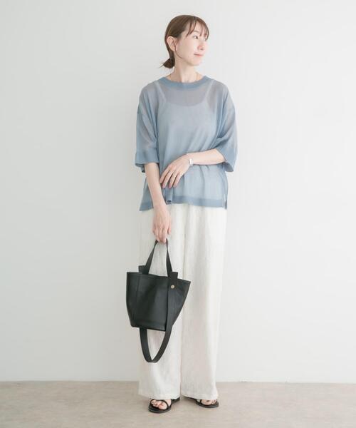 ITEMS URBANRESEARCH(アイテムズ アーバンリサーチ)の「シアーハンソデニットプルオーバー(ニット/セーター・レディース・グレー系その他/ブラック/ライトブルー・FREE)」の21枚目の写真
