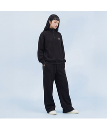 [SET] Textured Waffle Half Zip-Up Set-Up_Black