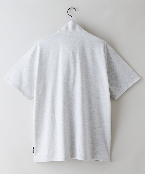 SAVIER（サビアー）の「【SAVIER/サビアー】×【ZERO STAIN/ゼロステイン】【LAロゴ立体刺繍】コラボ ハーフジップ Tシャツ オーバーサイズ 汗染み防止 ストリート・スケーター（Tシャツ/カットソー・メンズ・オフホワイト/ブラック・LARGE/MEDIUM）」の7枚目の写真