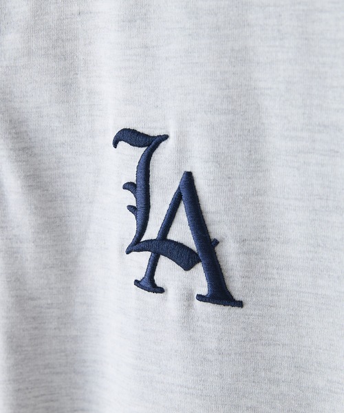SAVIER（サビアー）の「【SAVIER/サビアー】×【ZERO STAIN/ゼロステイン】【LAロゴ立体刺繍】コラボ ハーフジップ Tシャツ オーバーサイズ 汗染み防止 ストリート・スケーター（Tシャツ/カットソー・メンズ・オフホワイト/ブラック・LARGE/MEDIUM）」の9枚目の写真