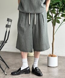 ピグメントリネン2タックショーツ