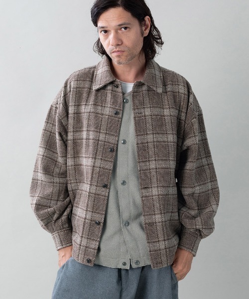 EGO TRIPPING(エゴトリッピング)の「mj11601- WOOLCHECK-SPORTJACKET ヴィンテージシャツジャケット(616705)(その他アウター・メンズ・レッド系その他/ネイビー系/ブラウン系その他・46/48)」の1枚目の写真