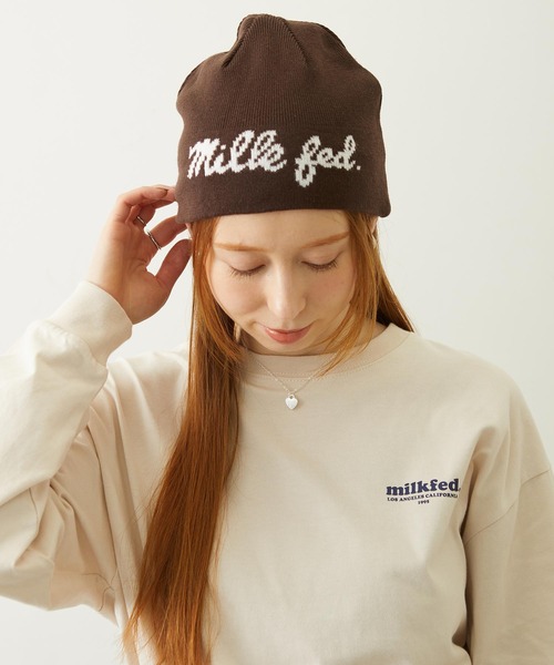 MILKFED.（ミルクフェド）の「REVERSIBLE ICING KNIT CAP（ニットキャップ/ビーニー・レディース・ブラック/アッシュ/ブラウン・ONE SIZE）」の8枚目の写真