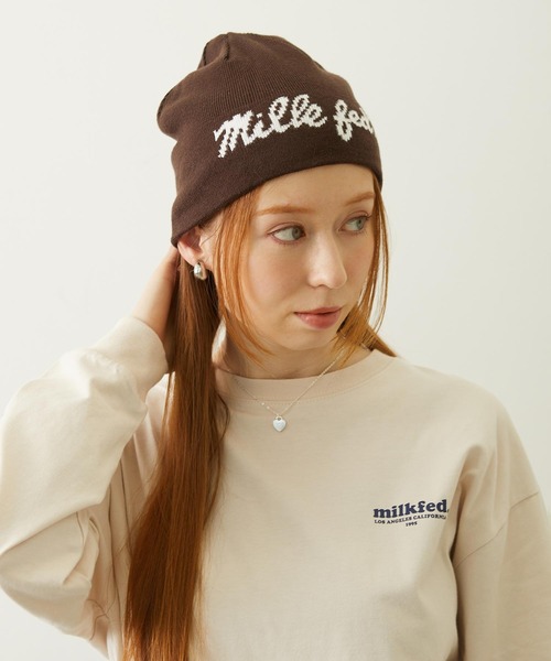 MILKFED.（ミルクフェド）の「REVERSIBLE ICING KNIT CAP（ニットキャップ/ビーニー・レディース・ブラック/アッシュ/ブラウン・ONE SIZE）」の9枚目の写真