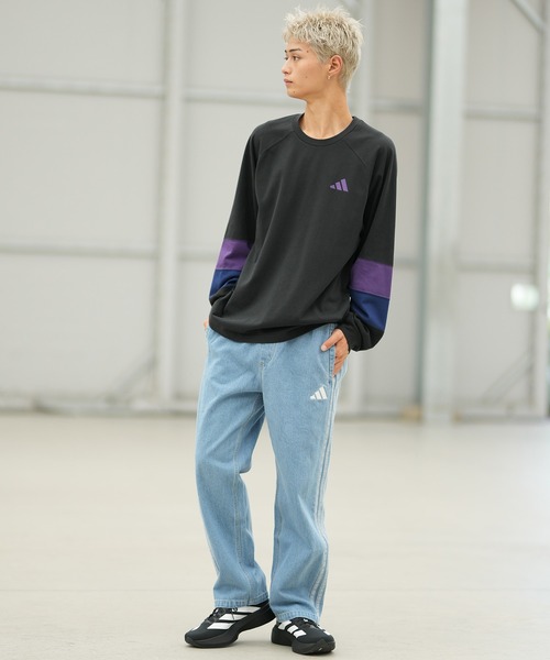 adidas(アディダス)の「adidas/アディダス デニムパンツ ロンパン M9663(その他パンツ・メンズ・ライトインディゴブルー/ブラック/インディゴブルー・XL/L/M)」の10枚目の写真