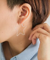ear PAPILLONNER | 《スターリングシルバー使用》星型BIGフープピアス(ピアス(両耳用))