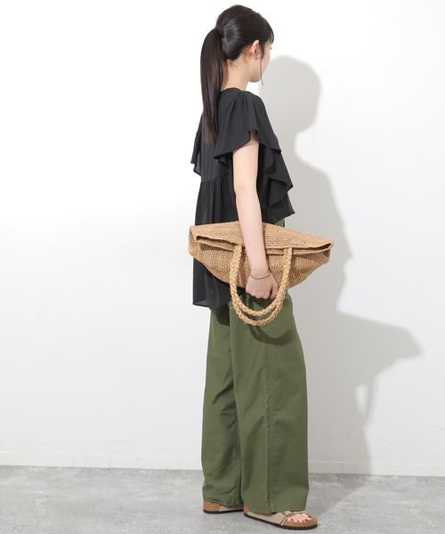 JOURNAL STANDARD relume(ジャーナルスタンダード レリューム)の「ラミーボイルクロスラッフルブラウス(シャツ/ブラウス・レディース・ブラック/ホワイト・FREE)」の5枚目の写真