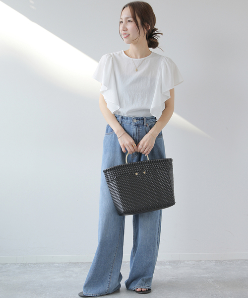 JOURNAL STANDARD relume(ジャーナルスタンダード レリューム)の「ラミーボイルクロスラッフルブラウス(シャツ/ブラウス・レディース・ブラック/ホワイト・FREE)」の11枚目の写真