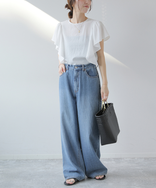 JOURNAL STANDARD relume(ジャーナルスタンダード レリューム)の「ラミーボイルクロスラッフルブラウス(シャツ/ブラウス・レディース・ブラック/ホワイト・FREE)」の12枚目の写真