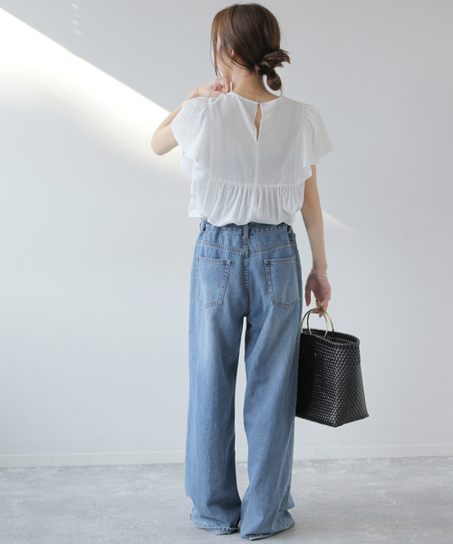 JOURNAL STANDARD relume(ジャーナルスタンダード レリューム)の「ラミーボイルクロスラッフルブラウス(シャツ/ブラウス・レディース・ブラック/ホワイト・FREE)」の14枚目の写真