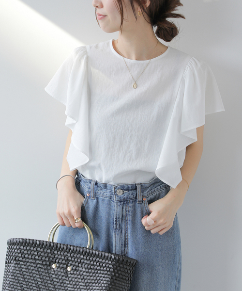 JOURNAL STANDARD relume(ジャーナルスタンダード レリューム)の「ラミーボイルクロスラッフルブラウス(シャツ/ブラウス・レディース・ブラック/ホワイト・FREE)」の16枚目の写真