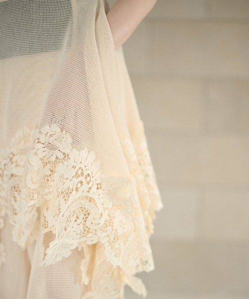 LAULEN(ローレン)の「2way lace shawl wrap set mesh pants /レースラップパーツセットメッシュワイドパンツ(その他パンツ・レディース・アイボリー・FREE)」の12枚目の写真